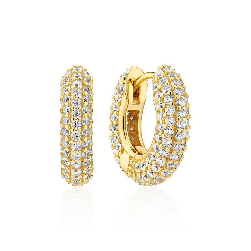 Sif Jakobs Jewellery Carrara Piccolo hoops i 18 karat forgyldt sølv med pavé-sat zirkonia