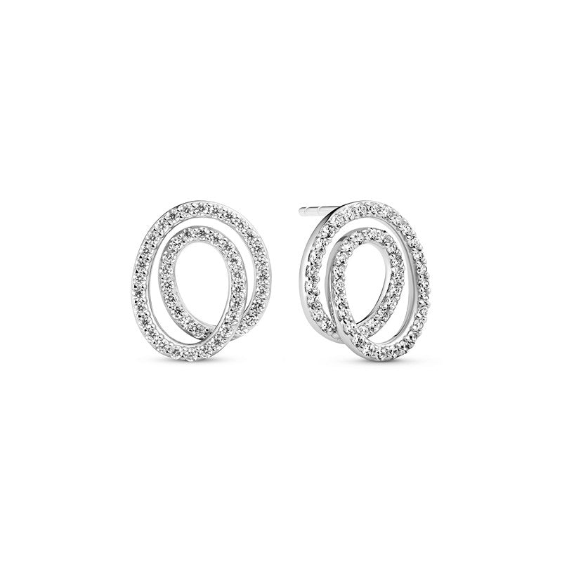 Sif Jakobs Jewellery spirale øreringe i 925 sterlingsølv med hvide zirkonia