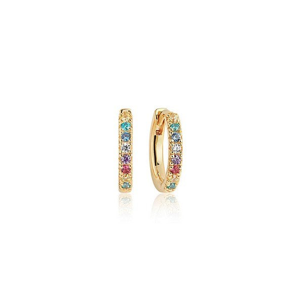 Sif Jakobs Jewellery Ellera Medio creoler i forgyldt sølv med multifarvet pastelzirkoner, Ø14mm