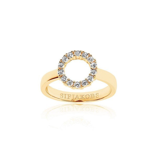 Sif Jakobs Jewellery Biella Piccolo ring i 18kt. forgyldt sølv med funklende hvide zirkoner