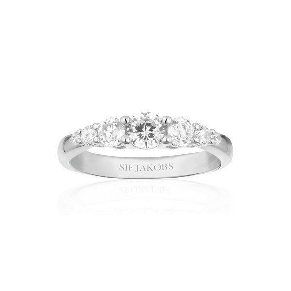 Sif Jakobs Jewellery Belluno ring i rhodineret sølv med facetslebne hvide zirkoner