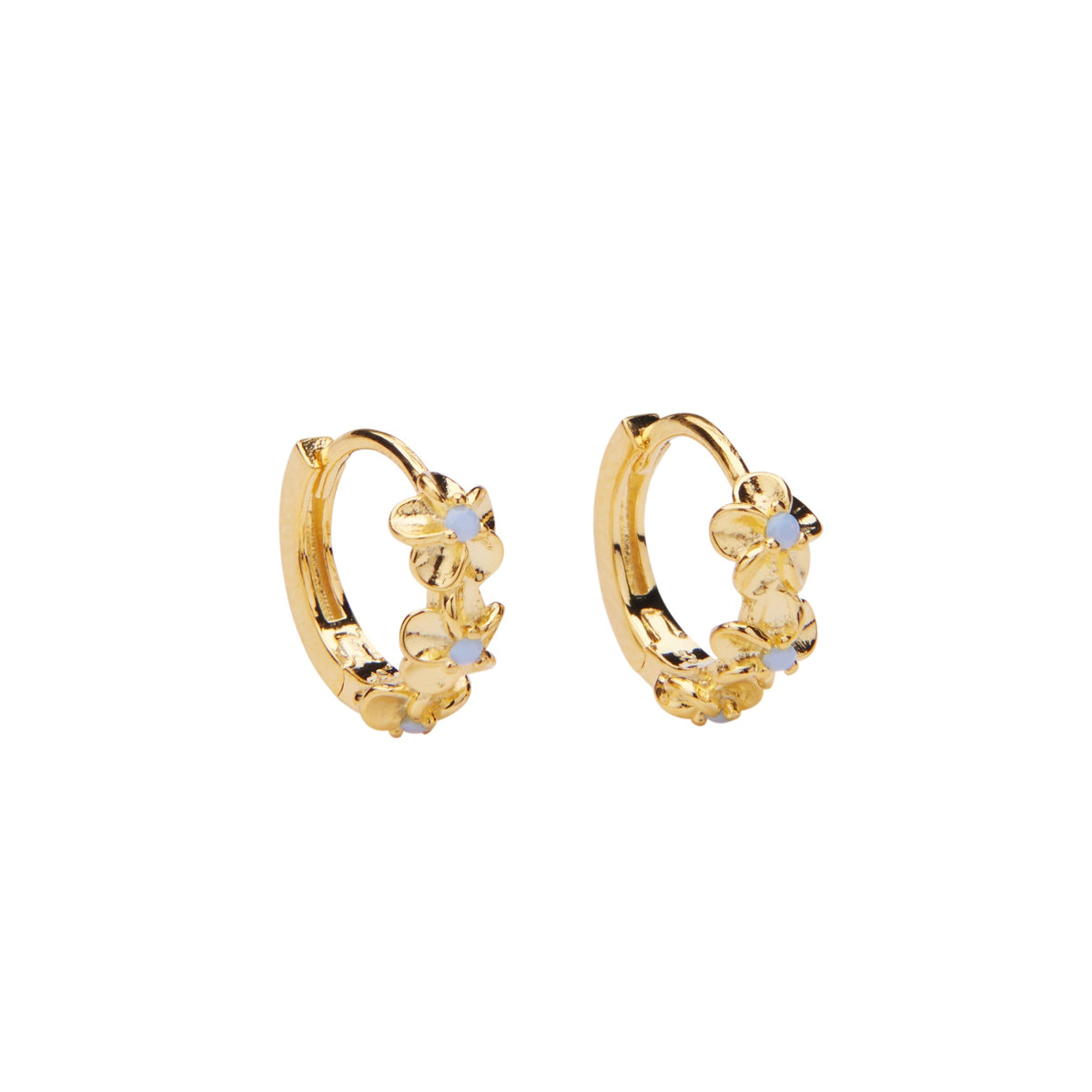 Pico Aster crystal hoops i forgyldt sølv m mørkblå krystaller - detaljebillede