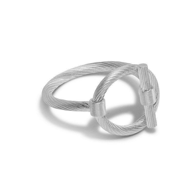 Jane Kønig Souvenir ring i sølv med snoet tråd – set fra siden