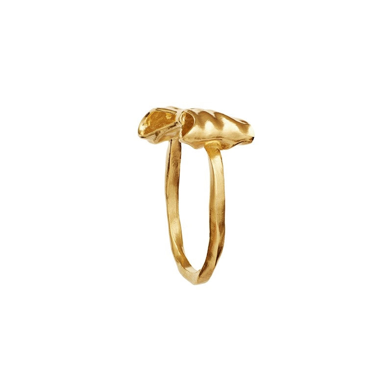 Satin ring i forgyldt sølv fra Maanesten 4832a