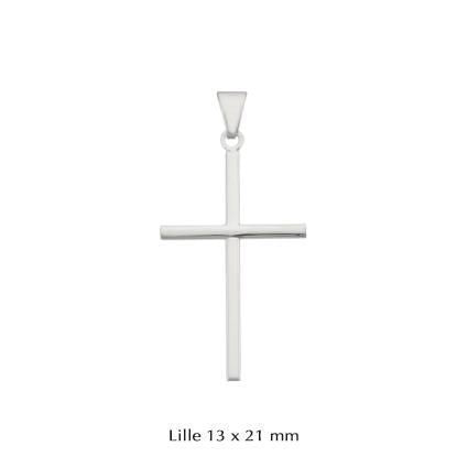 BNH stolpe kors vedhæng i sterlingsølv – klassisk og tidløst design, small 13x21 mm