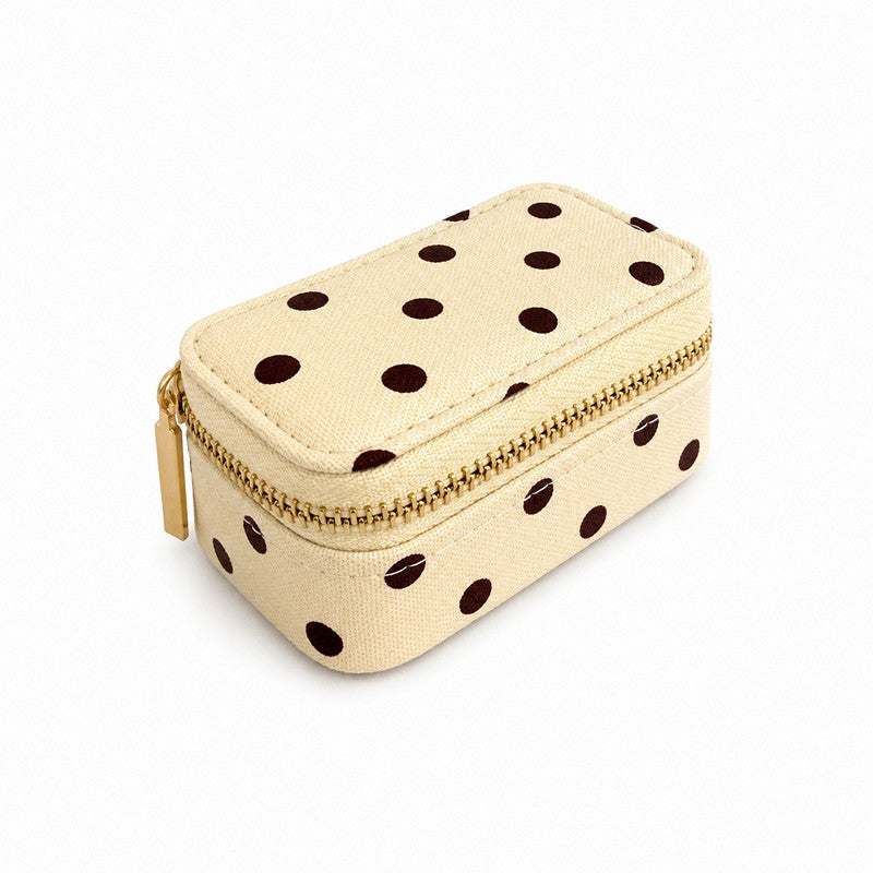 Pico Copenhagen Small Trinket Jewelry Box i tekstil med diskret Dot-mønster – lille smykkeskrin på 9x5 cm