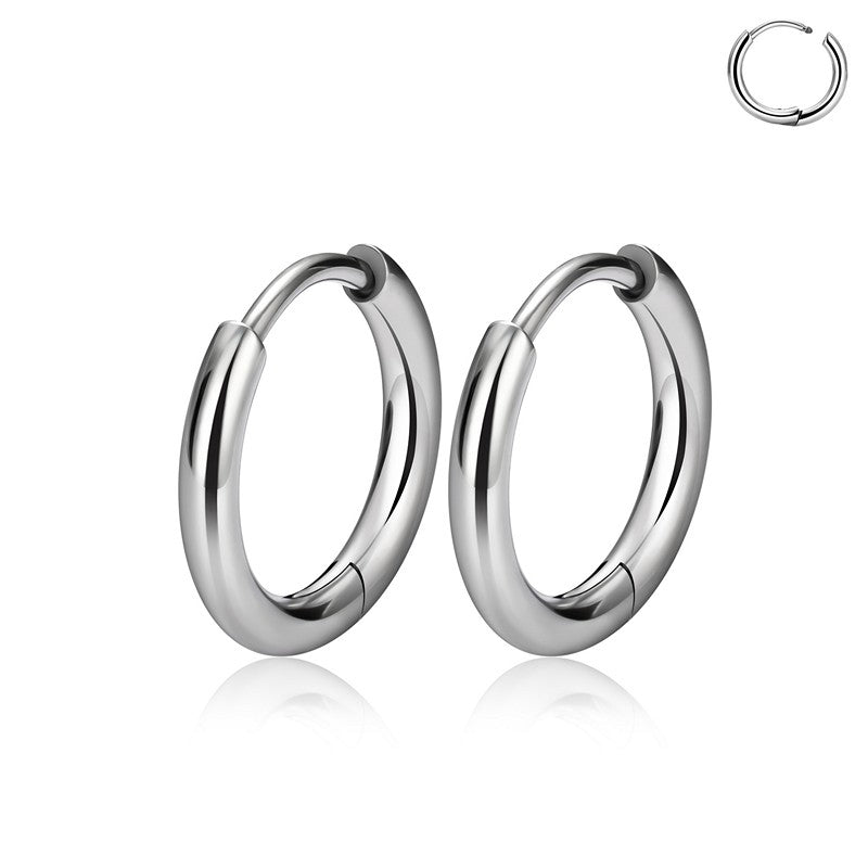 Titanium creoler på 16 mm i rent titanium – lette, glatte og uden sten