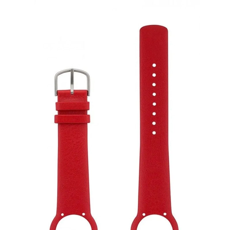 Arne Jacobsen urrem i rødt kalveskind med stålspænde, 20 mm bredde