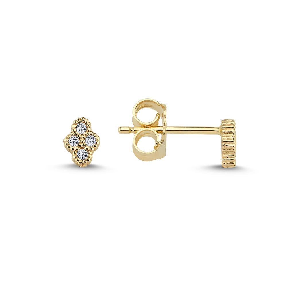 Athene diamant øreringe i 14 karat guld med i alt 0,08ct