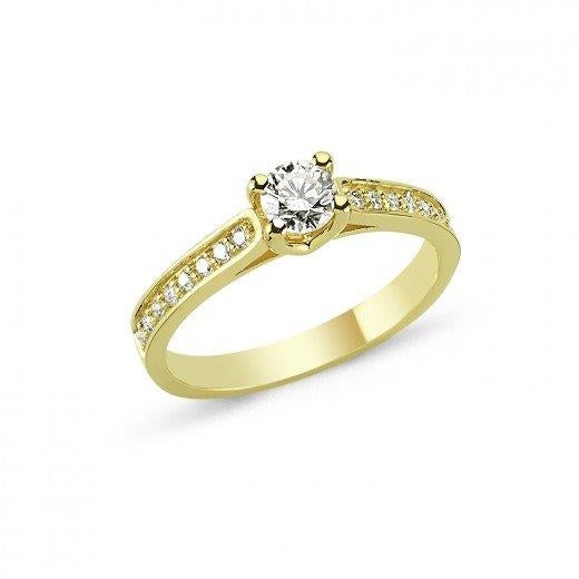 Nuran Bella guldring i 14 kt. med diamanter på 0,15–0,63 ct. – klassisk og romantisk design