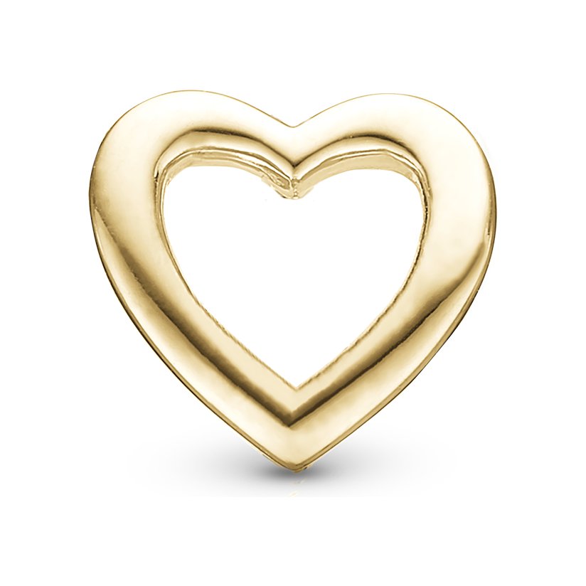 Christina Heart charm i forgyldt sølv til læderarmbånd