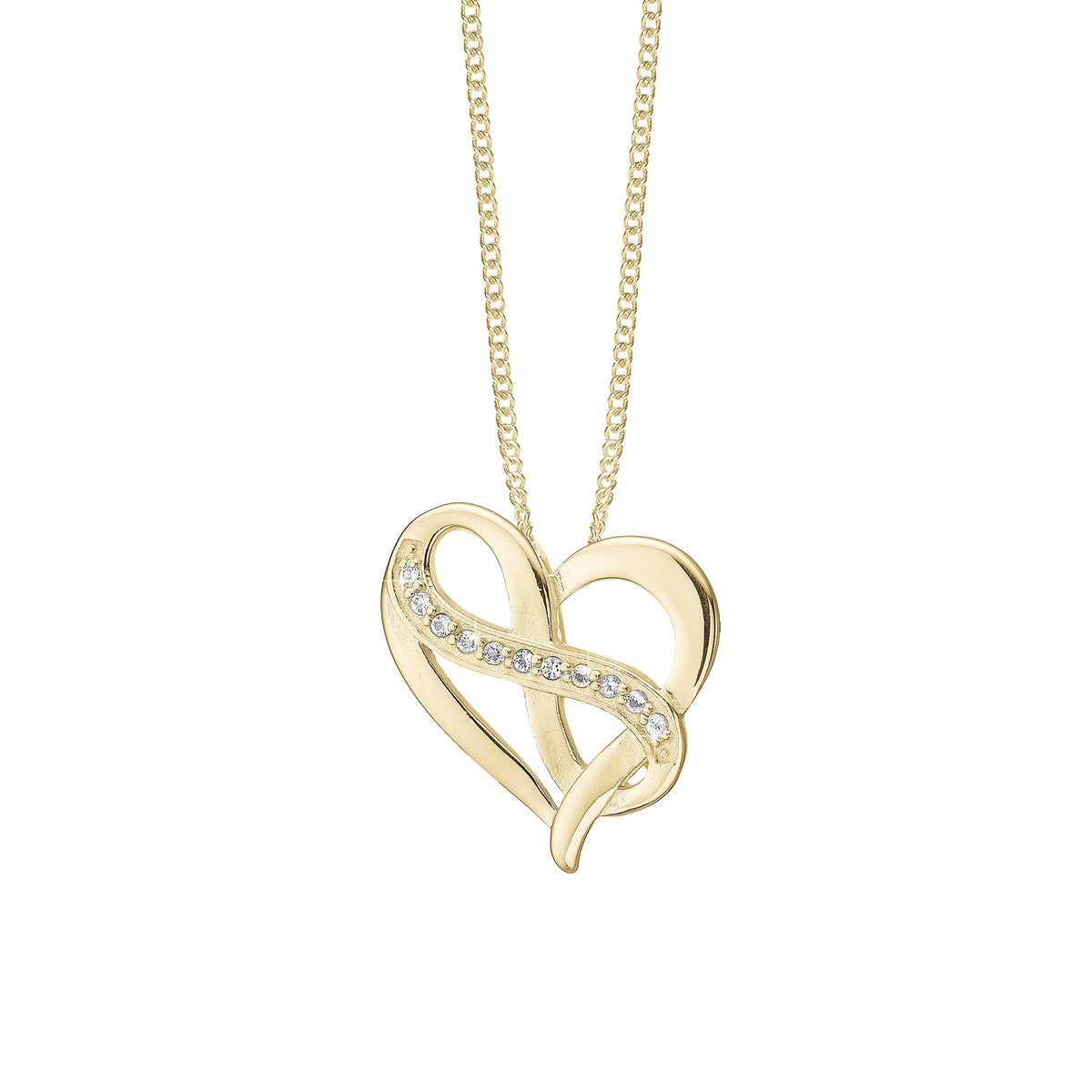 Christina Heart with Eternity vedhæng i forgyldt sølv med topas