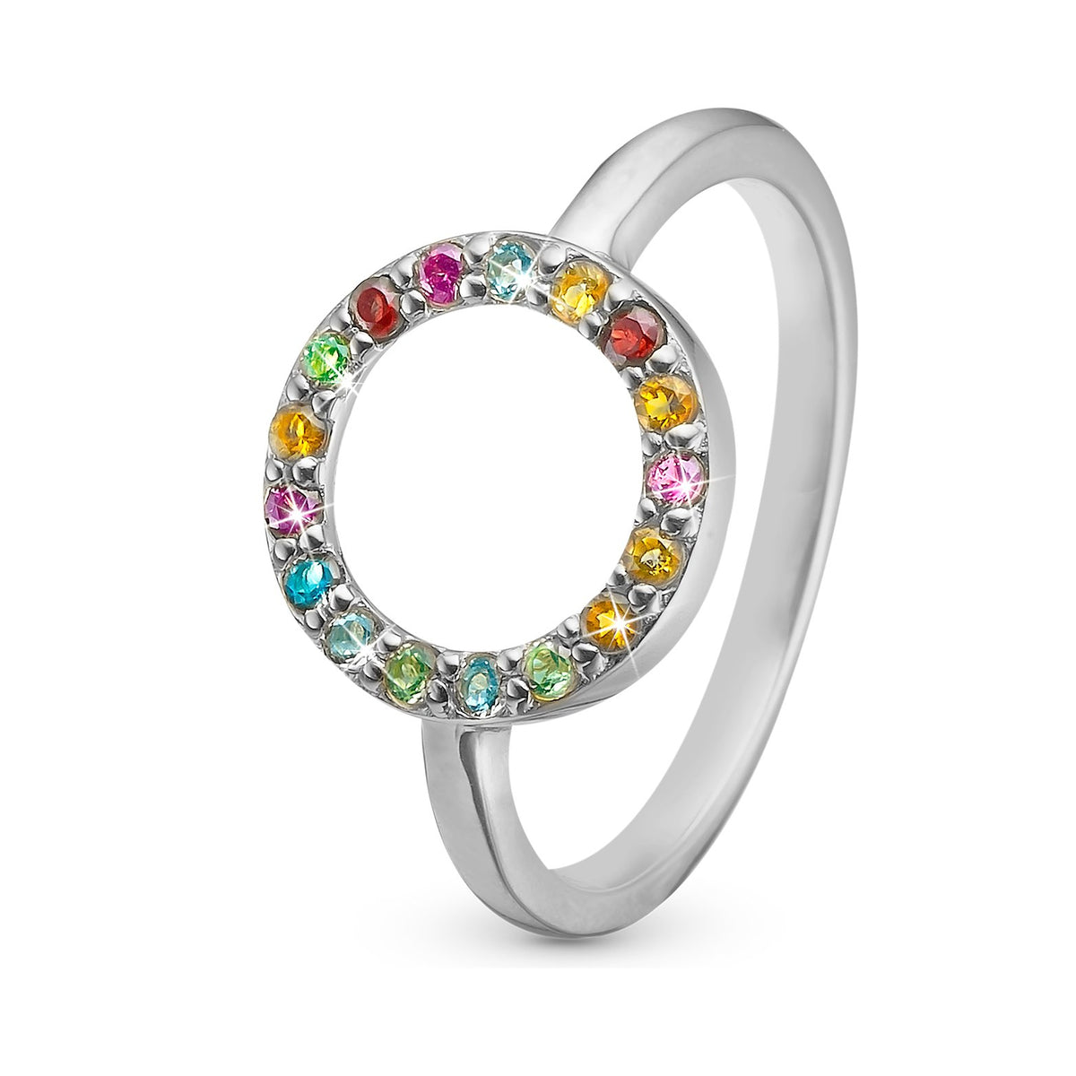Christina World Goals ring i sølv med citrin, granat, peridot og topas
