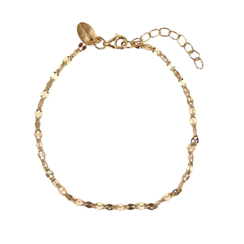 Aqua Dulce Marisol armbånd i 925 sterlingsølv med 14 karat guldbelægning og facetterede led