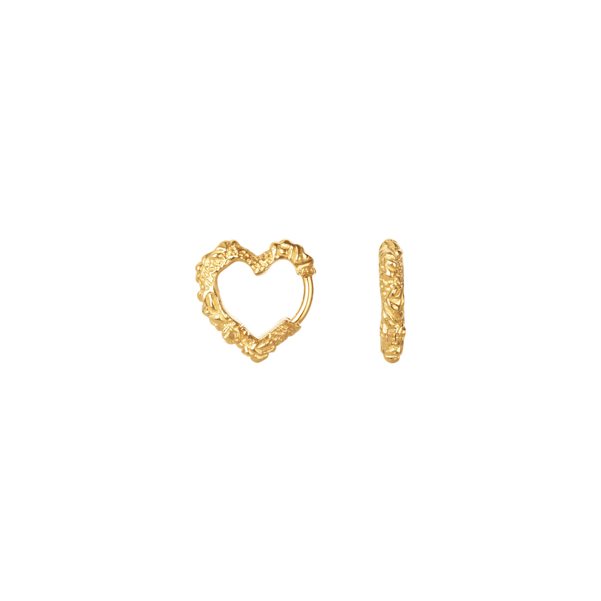 Camille Brinch Mini Heart Crush Hoops forgyldt