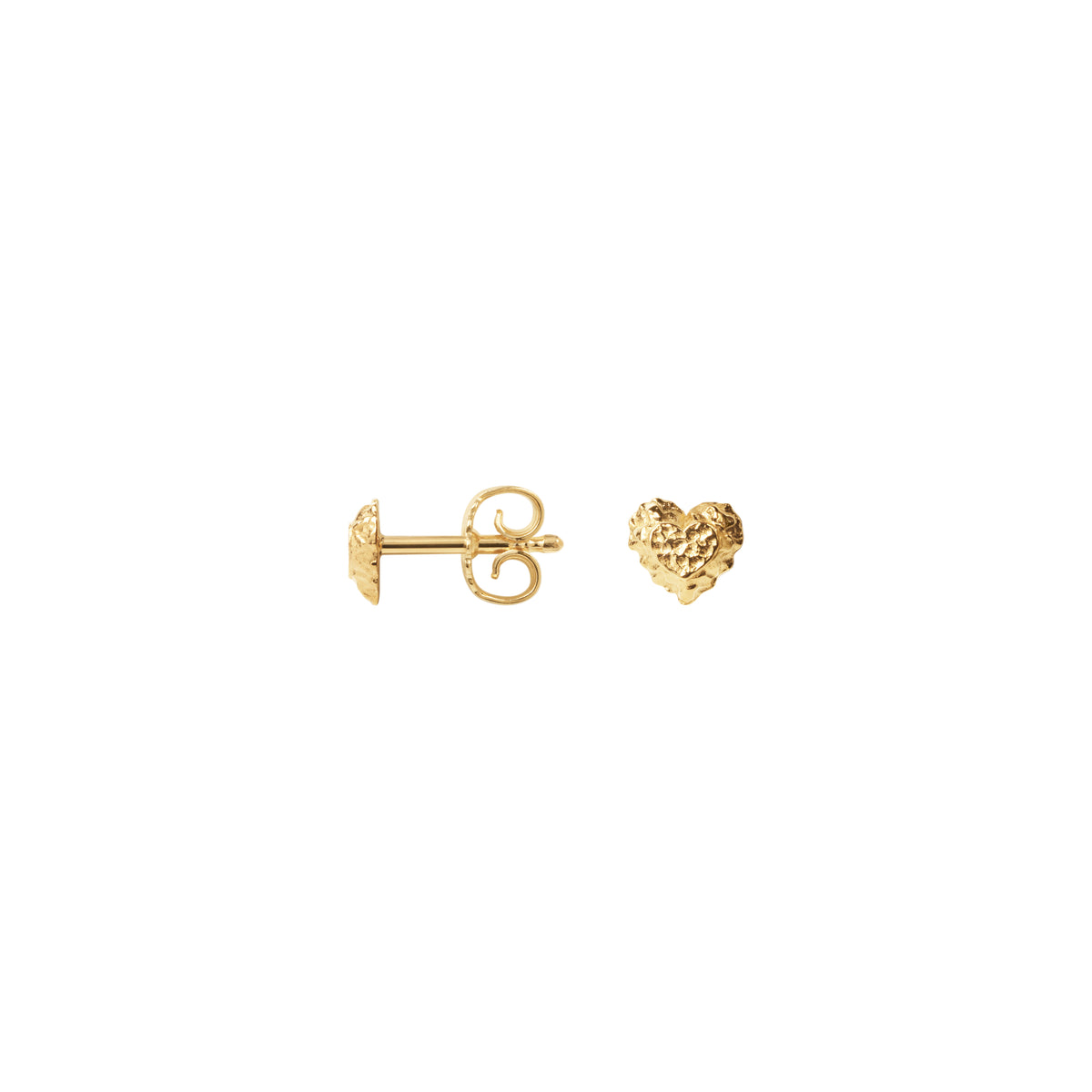 Camille Brinch Sparkly Heart Stud Earrings forgyldt
