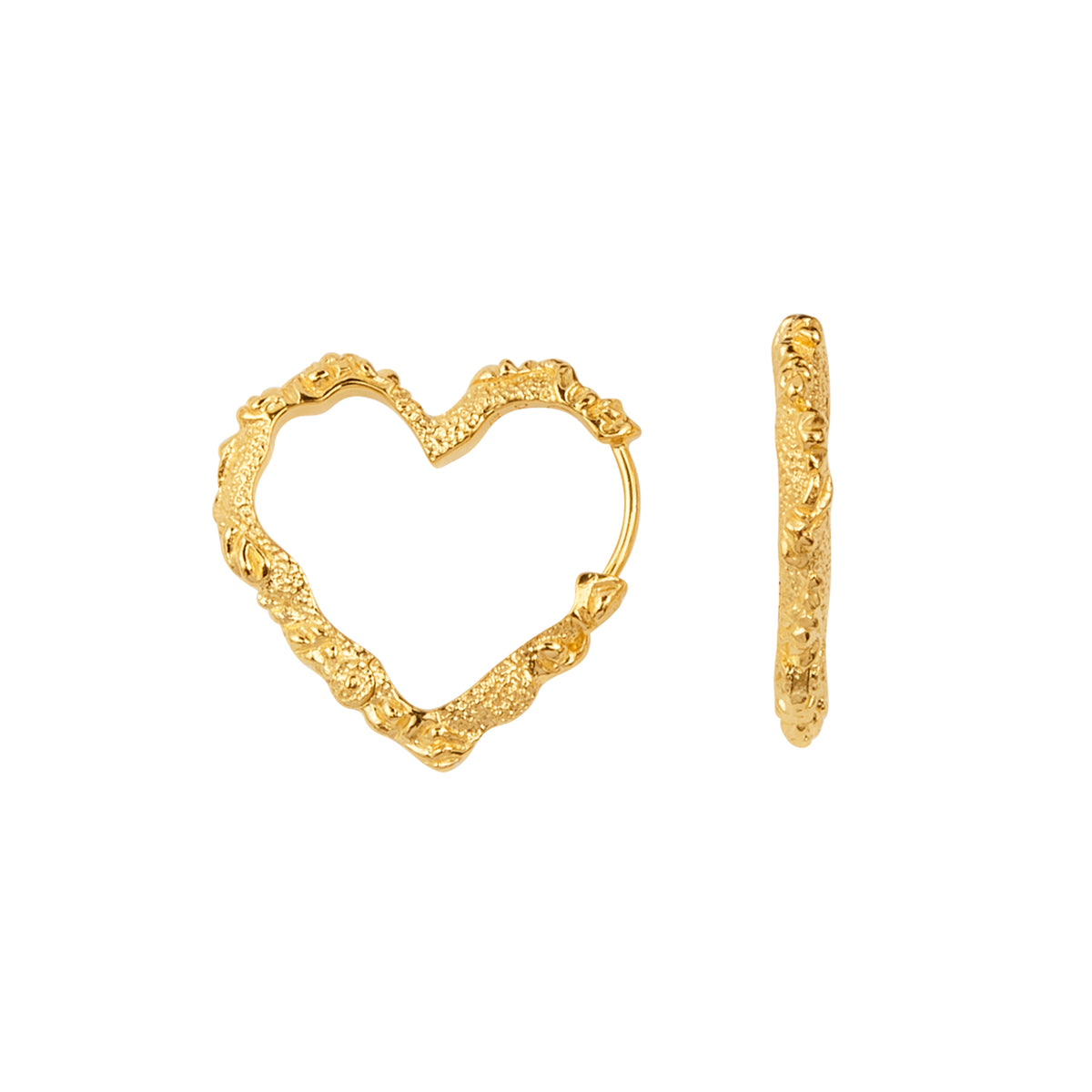 Camille Brinch Heart Crush Hoops forgyldt