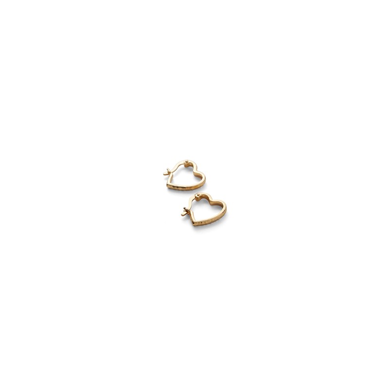 Pernille Corydon Small Affection Hoops – hjerteformede creoler i forgyldt sølv, 13 mm