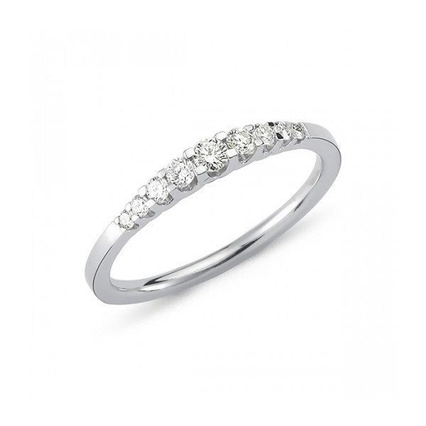 Nuran Empire diamantring i 14 kt hvidguld med 9 brillanter på i alt 0,24 ct