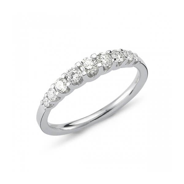 Nuran Empire diamantring i 14 karat hvidguld med 9 brillanter på 0,43 ct