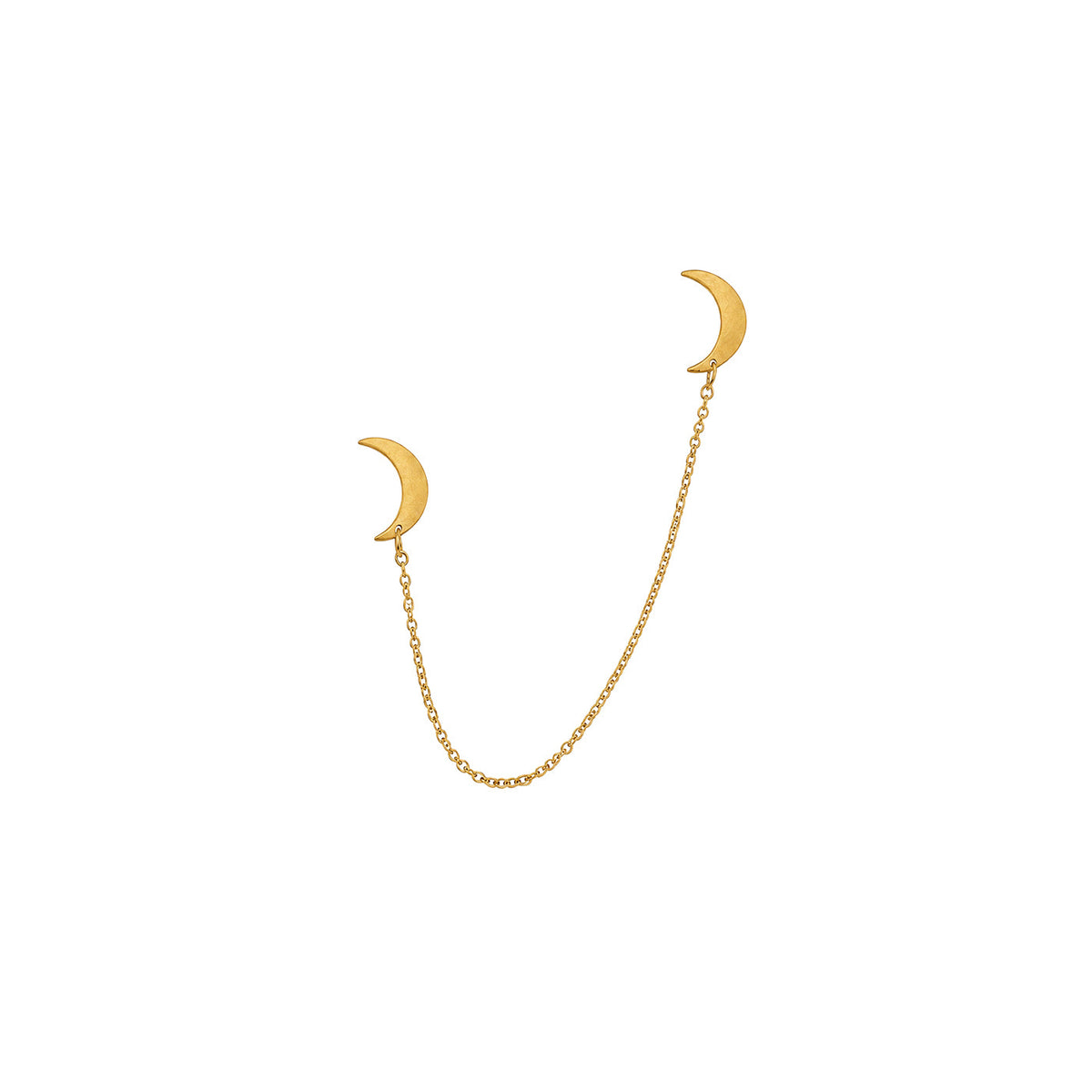 Jane Kønig Double Half Moon Chain Stud ørering i forgyldt stål