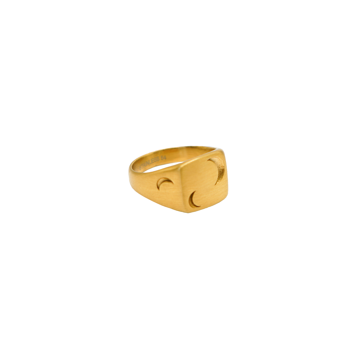 Jane Kønig Half Moon Signet Ring i forgyldt stål
