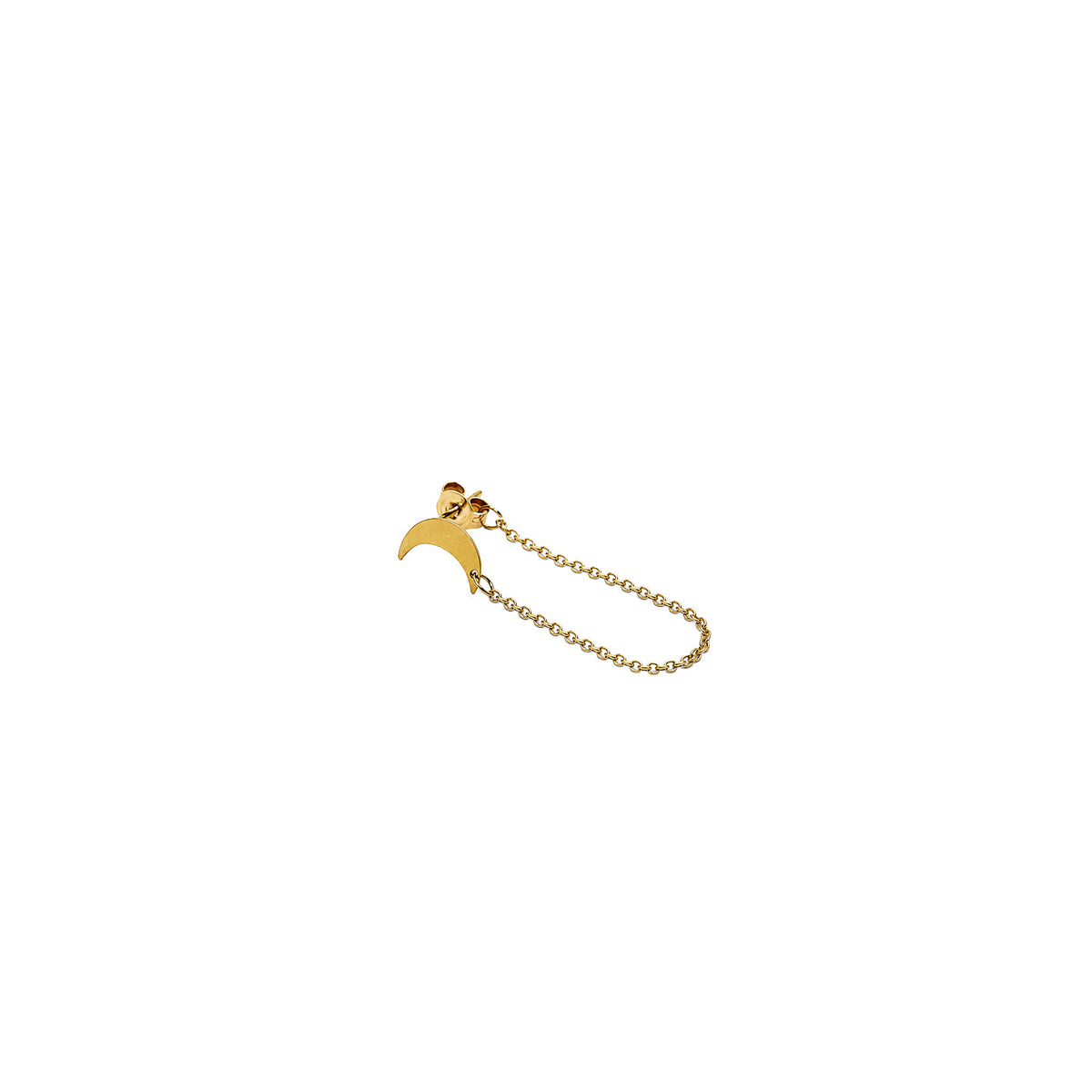 Jane Kønig Single Half Moon Chain Stud ørering i forgyldt stål