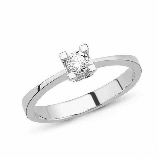 Nuran diamantring i 14 kt. hvidguld med 0,30 ct. brillant – set fra siden