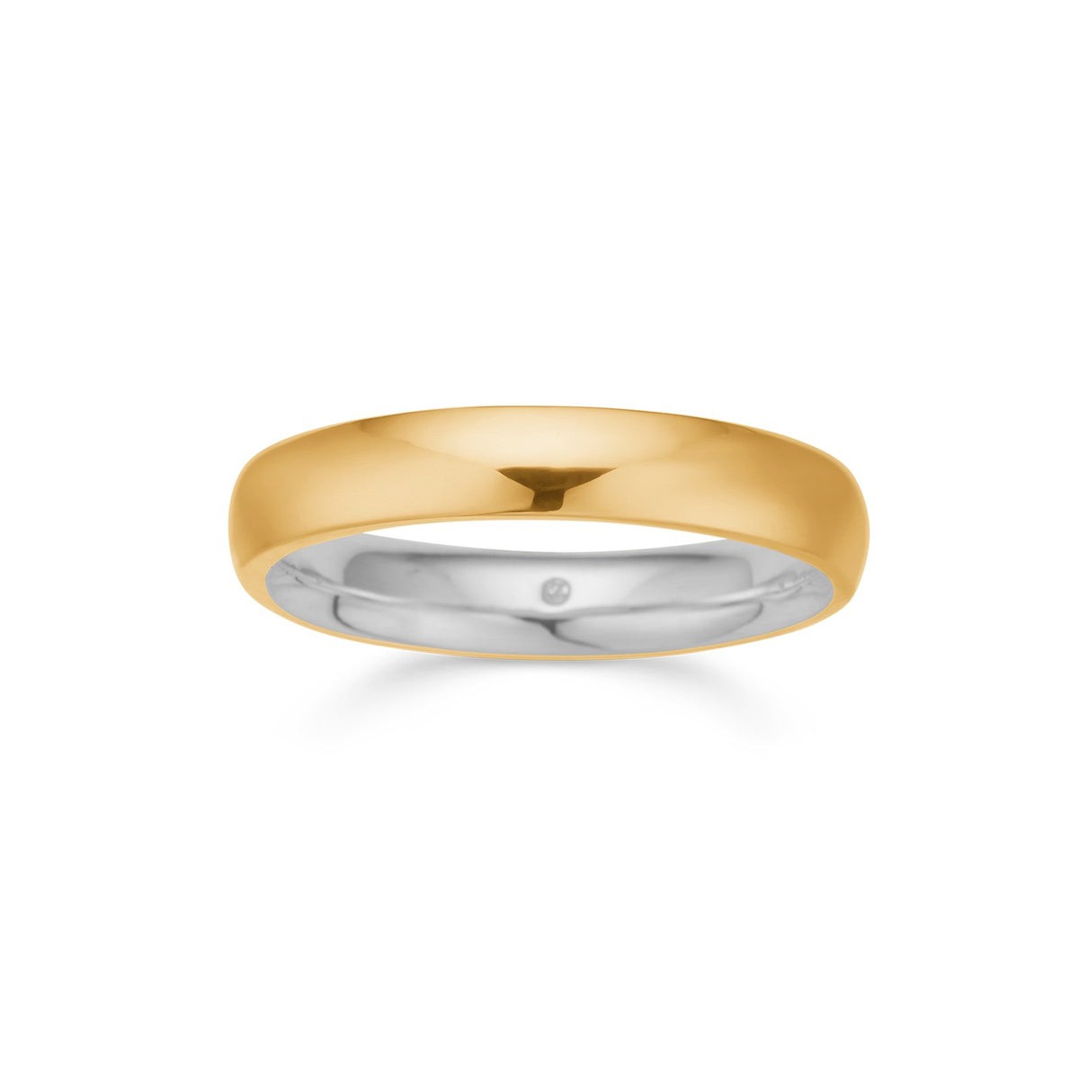 Mads Z glat herrering 4 mm i 14 kt. guld med sølvkerne, til sættet med stjernedrys