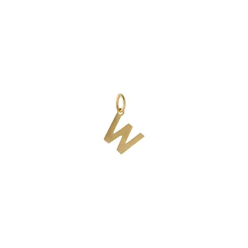 Pernille Corydon Love Letter bogstavvedhæng i forgyldt sølv med børstet overflade