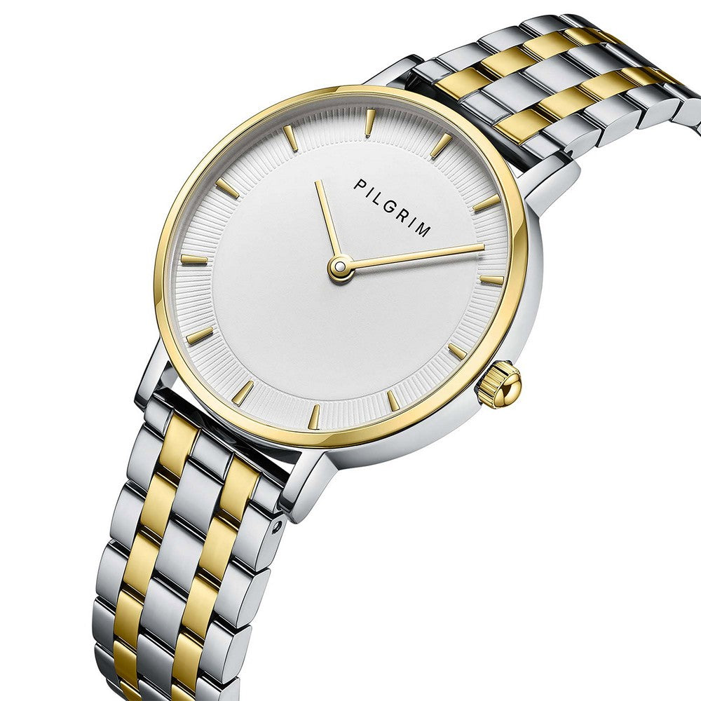 Pilgrim bi-color rundt ur set i vinkel med 30 mm kasse