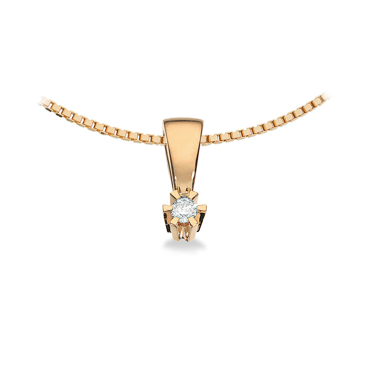 Scrouples Prinsesse Vedhæng i 14 kt. guld m. 0,03ct.-0,46ct. diamant