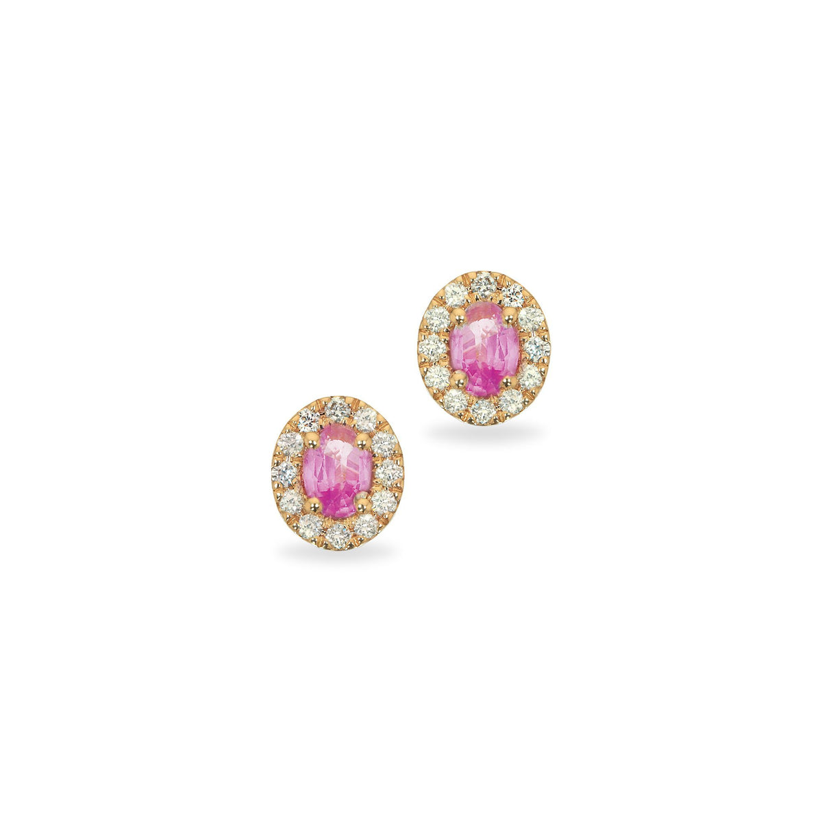 Scrouples Øreringe i 14 kt. guld med Pink Safir