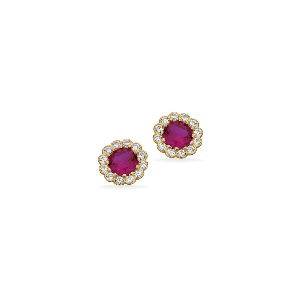 Scrouples ørestikker roset pink m. zirkonia 8 kt. guld