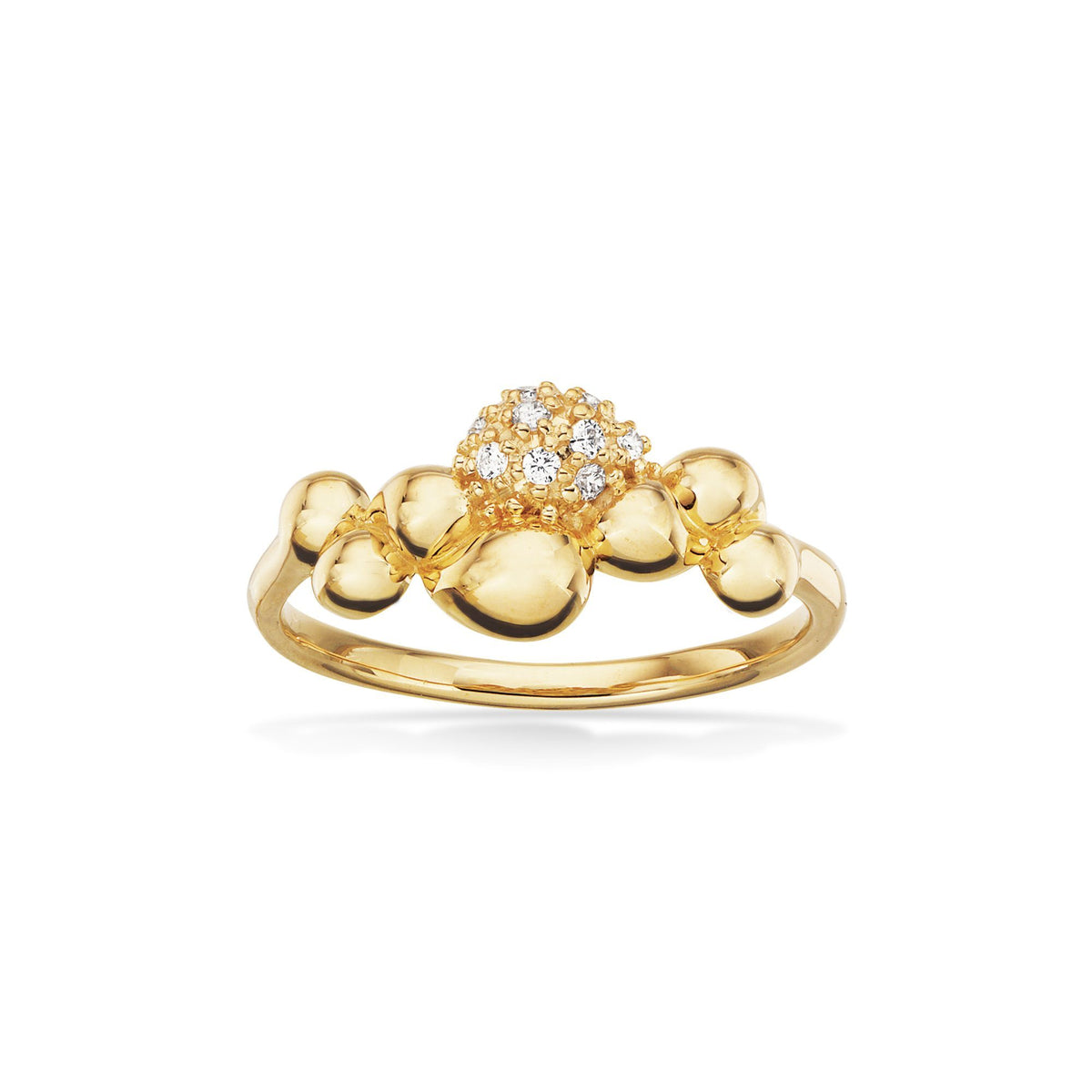 Scrouples Ring i 8 kt. guld med flere små kugler og zirkonia