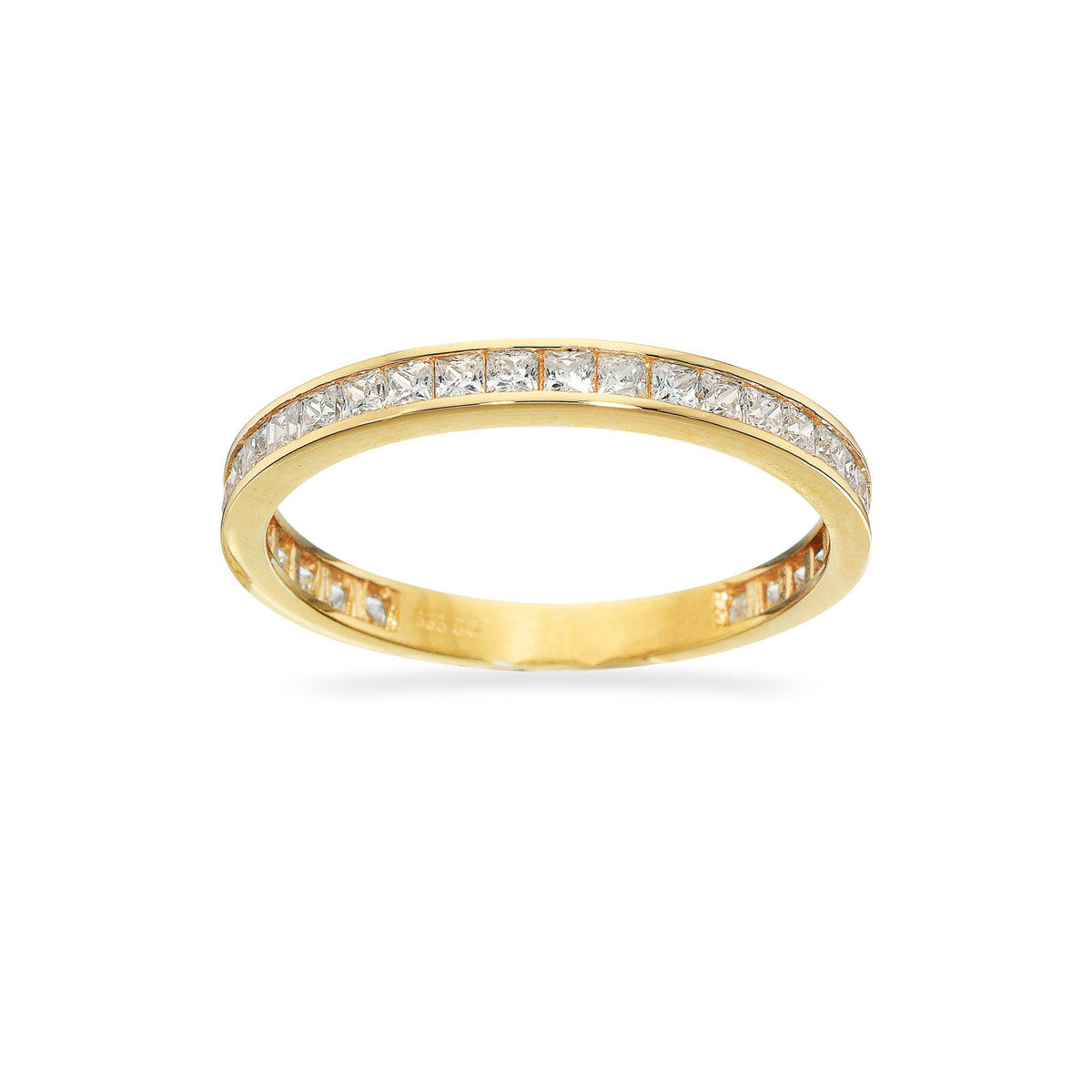 Scrouples Ring i 8 kt. guld med zirkonia i ringskinnen