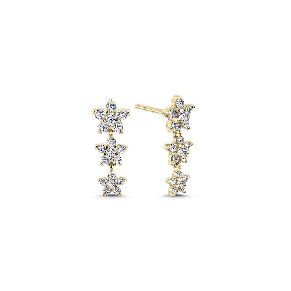 Nuran Stella diamant øreringe i 14 kt guld med 0,96 ct brillanter i stjerneinspireret design