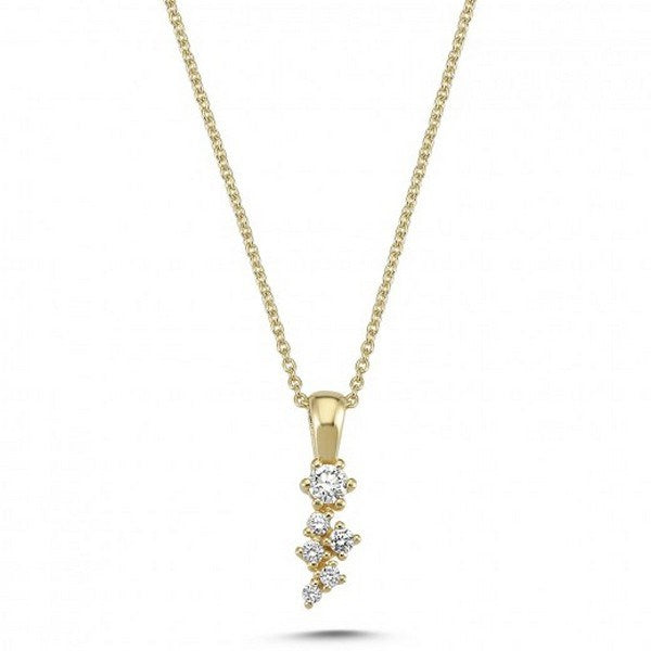 Nuran Twinkle vedhæng i 14 kt. guld med seks funkende diamanter i alt 0,19 ct.