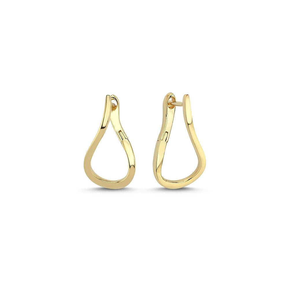 Nuran Valentina hoops i 14 karat guld med tvistet design og blank overflade