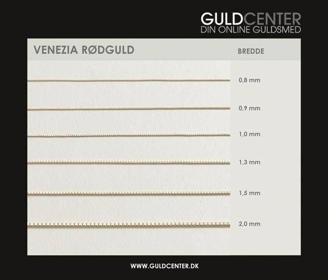 BNH Venezia halskæde i 14 karat guld – nærbillede af fatning